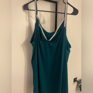 Size 3 Torrid teal and rhinestone tank top